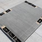 thamelmartUSA R3374 Gorgeous Gray Color Handmade Tibetan Woolen Area Rug 4.7 Feet X 6.7 Feet Made in Nepal