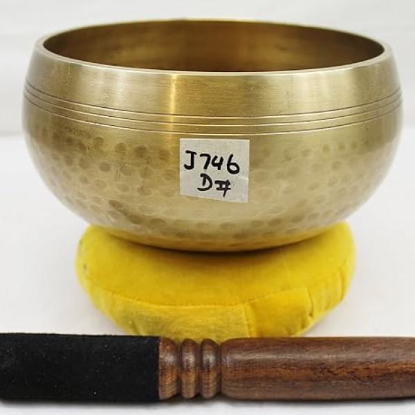 J746/F563 6" Energetic Sacral 'D#' Chakra Healing Hand Hammered Tibetan Singing Bowl Made in Nepal