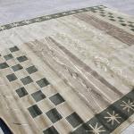 thamelmartUSA R23822 Exclusive Handmade Green Color Tibetan Wool and Silk Area Rug 8 Feet X 10 Feet Made in Nepal