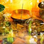 3 Pcs Tibetan Singing Bowl Standing Bell Set