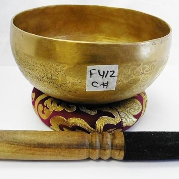 F412-F552 6.25" Energetic Root 'C#' Chakra Healing Hand Hammered Tibetan Singing Bowl Made in Nepal