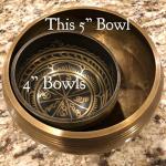 5 Gold Tibetan Meditation Yoga Singing Bowl Set