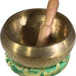 5 Gold Tibetan Meditation Yoga Singing Bowl Set