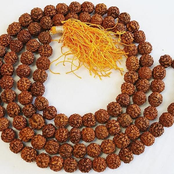 F309 Auspicious ~108 Rudrakshya Prayer Japa Mala for Meditation Handmade in Nepal