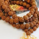 F309 Auspicious ~108 Rudrakshya Prayer Japa Mala for Meditation Handmade in Nepal
