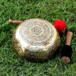 10.5 Inch Double Carving Handmade Tibetan Singing Bowl