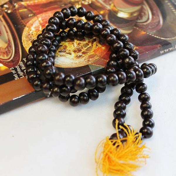 F310 Handmade Tibetan Rose Wood Beads 108 Japa Mala for Meditation, Yoga 5mm Beads