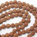 F688 Auspicious ~108 Rudrakshya Prayer Japa Mala for Meditation Handmade in Nepal