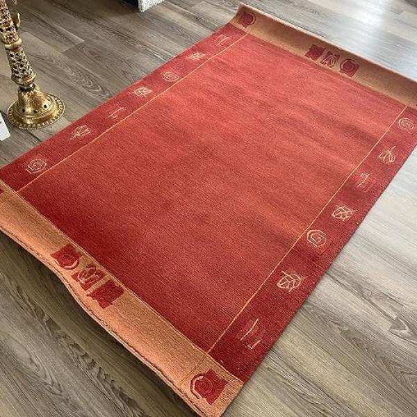 R2401 Gorgeous Modern Tibetan Woolen Area Rug 4' X 6' Handmade in Nepal