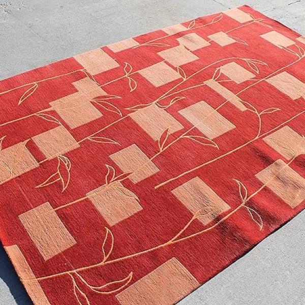 Thamel Mart R3914 Gorgeous Contemporary Tibetan Woolen Area Rug 5 Ft X 8 Ft Handade in Nepal