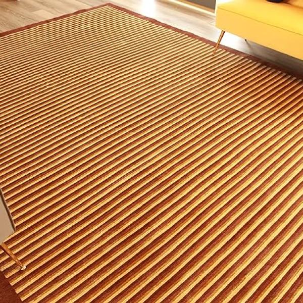 thamelmartUSA R29575 Exclusive Tibetan Wool and Silk Area Rug Chocolate Brown/Gold Color 8 Feet X 10 Feet Handmade in Nepal