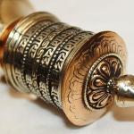F425 Table Top Very Artistic Stand Tibetan Prayer Wheel"Om Mane Padme Hum" Hand Crafted in Nepal