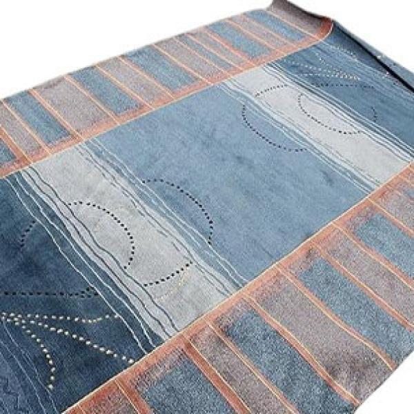 thamelmartUSA R13734 Gorgeous Contemporary Blue Colored Tibetan Woolen Area Rug 6' X 9' Handmade in Nepal
