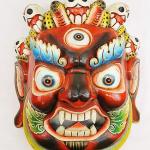 thamelmartUSA F1065 Huge Hand Crafted Wooden Mask of Hindu God 'Bhairab' Decorative Wall Hanging Made in Nepal