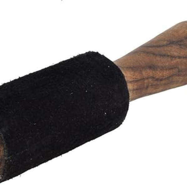 Black Leather-Wrapped Singing Bowl Striker, 7 x 1.5 Inches, Singing Bowl Mallet, Gong Mallet, Puja