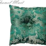 Tibetan Satin Singing Bowl Cushion (Green)