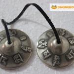 2.5" Tibetan Tingsha Meditation Bell - Om Mani Padme Hum Beautifully Embossed on the Surfaces - Hand Tuned & Crafted in Nepal