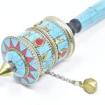 Turquoise Coral Tibetan Prayer Wheel, Buddhist Prayer Wheel