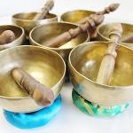 F257S Palm Size 5" Set of 7 Pieces Chakra Healing Tibetan Singing Bowl Made in Nepal