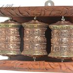4 Inch Three-in-One Hanging Brass Prayer Wheel