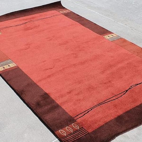 Thamel Mart USA R17748 Gorgeous Custom Made Hand Knotted Tibetan Woolen Area Rug 5 Feet X 8 Feet Made in Nepal