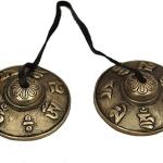 Tibetan Tingsha Cymbals - 6.2 cm - OM Mane Padme Hum Symbols Embossed