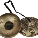 Tibetan Tingsha Cymbals - 6.2 cm - OM Mane Padme Hum Symbols Embossed