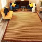 thamelmartUSA R29575 Exclusive Tibetan Wool and Silk Area Rug Chocolate Brown/Gold Color 9 Feet X 12 Feet Handmade in Nepal
