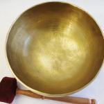 J694 8.25" Energetic Solar 'E' Chakra Healing Hand Hammered Tibetan Singing Bowl Made in Nepal