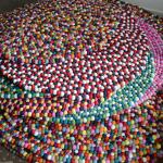 Mimosa 150cm (4'11") Multicolour Felt Ball Rugs - Genuine Nepalese Handmade Area Rugs - Custom Size Rugs are Also Available