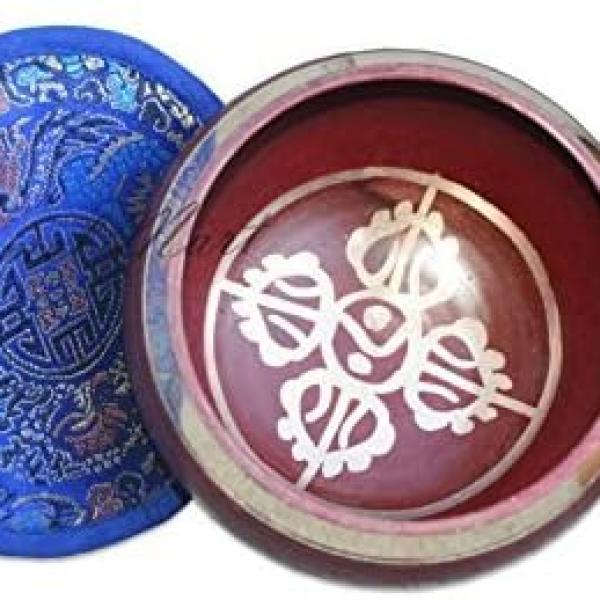 4 Inch Meditation Om Mani Padme Hum Peace Wooden Striker & Cushion