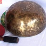 Root and Om Chakra C Note Anitque Finished Hand Hammered Tibetan Meditation Singing Bowl