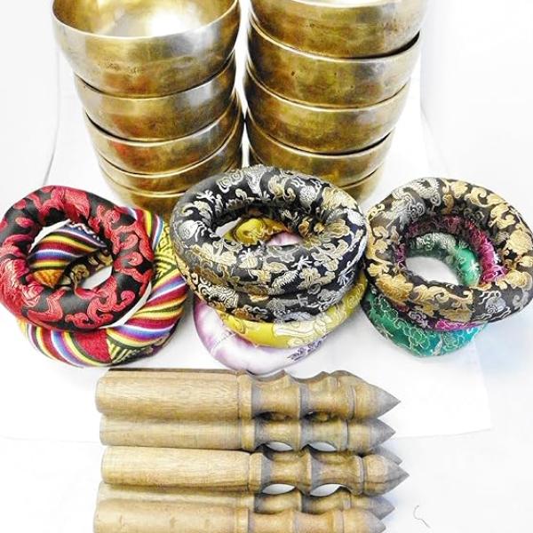 S328 Wholesale Lot of 10 pieces Palm Size 5" Chakra Healing Tibetan Singing Bowl Handmade in Nepal