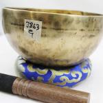 J863 7" Energetic Throat "G" Chakra Healing Hand Hammered Tibetan Singing Bowl Made in Nepal