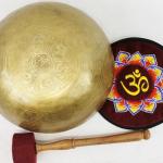 E765 10.5" Energetic Third Eye 'A#' Chakra Healing Hammered Tibetan Singing Bowl Made in Nepal