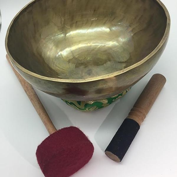 10" handmade Himalayan singing bowl, hand beaten by Nepali