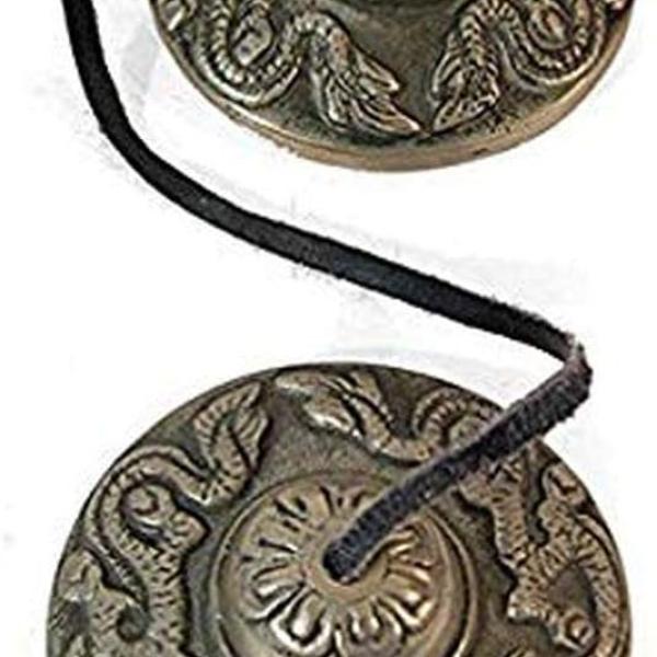 BEAUTIFUL TIBETAN BUDDHIST HEART CHAKRA TINGSHA CYMBALS REIK, I SPACE CLEARING