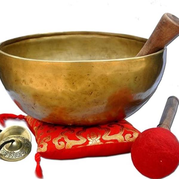 8.5" Tibetan Singing Bowl, Master Chakra Healing, Meditation, Sound Therapy Bowl