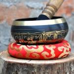 4"Tibetan Buddhist Singing-Color singing bowl, om mani padme hum mantra
