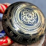 4"Tibetan Buddhist Singing-Color singing bowl, om mani padme hum mantra