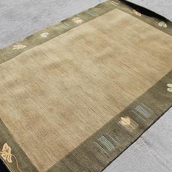 RSG17643 Gorgeous Modern Design Hand Made Tibetan Woolen Area Rug 4.7 Feet X 6.7 Feet Made in Nepal