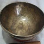 NHH 10 Inches Rare Autique Tibetan Singing Bowl, Beaten Hammered Meditation Singing Bowls, Hand Carving with Cushion & Striker