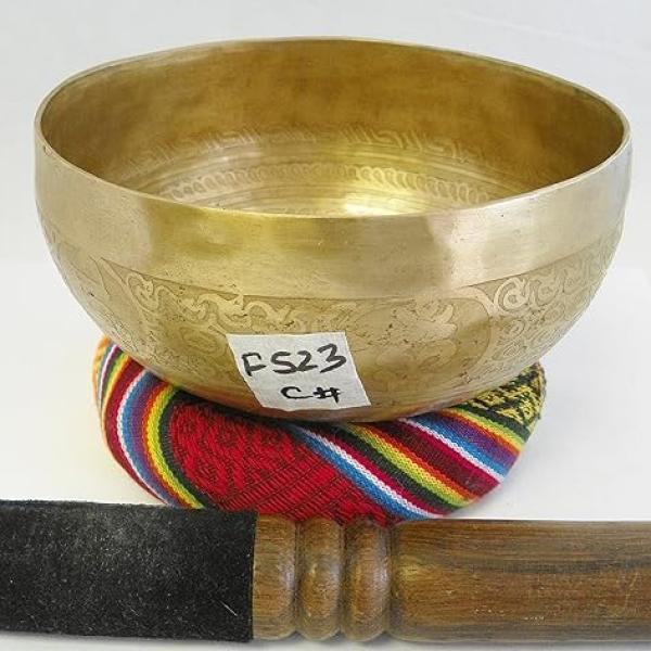 F523 6.0" Energetic Root 'C#' Chakra Healing Hand Hammered Tibetan Singing Bowl Made in Nepal