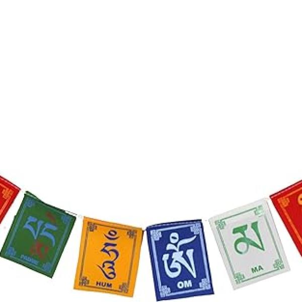 Tibetan Buddhist Prayer Flags Om Mani Padme Hum Mantra
