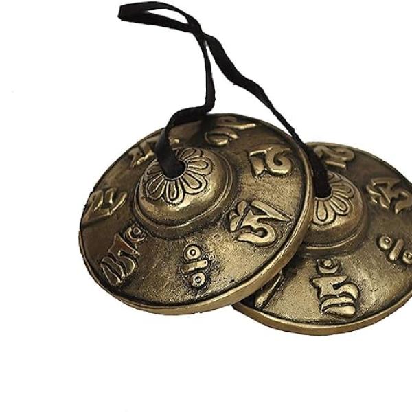 Hand Tuned Meditation Tibetan Tingsha Cymbals Bell - Musical Instruments Manjeera - Traditional Percussion Instrument