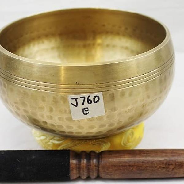 J760-F508 6" Energetic Solar 'E' Chakra Healing Hand Hammered Tibetan Singing Bowl Made in Nepal