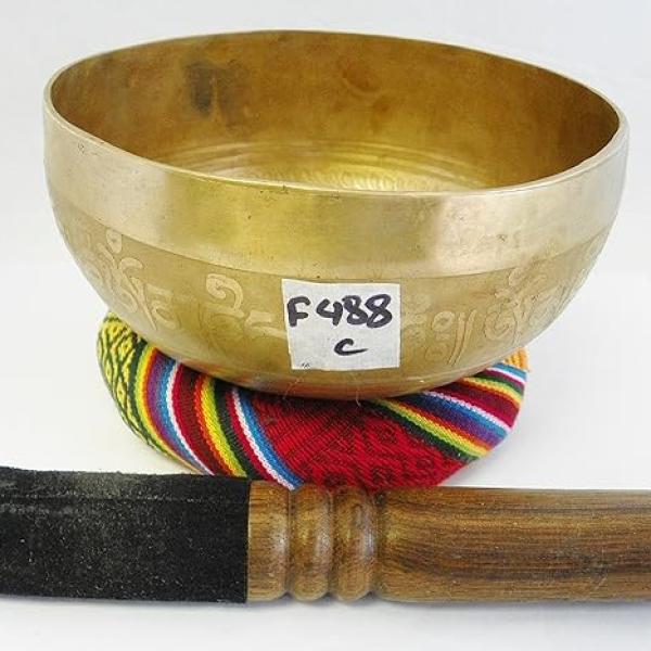 F488 6" Energetic Root 'C' Chakra Healing Hand Hammered Tibetan Singing Bowl Made in Nepal