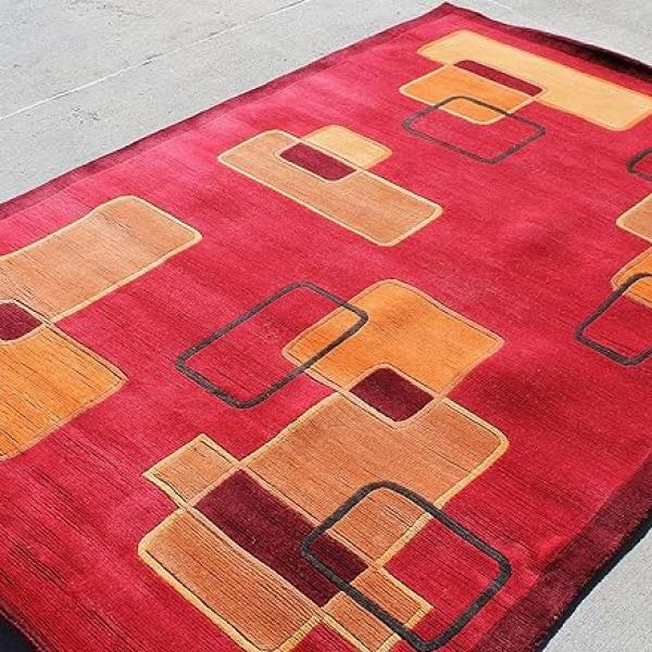 Thamel Mart R17706-R14069 Gorgeous Multicolored Hand Made Tibetan Woolen Area Rug 5' X 8' Made in Nepal