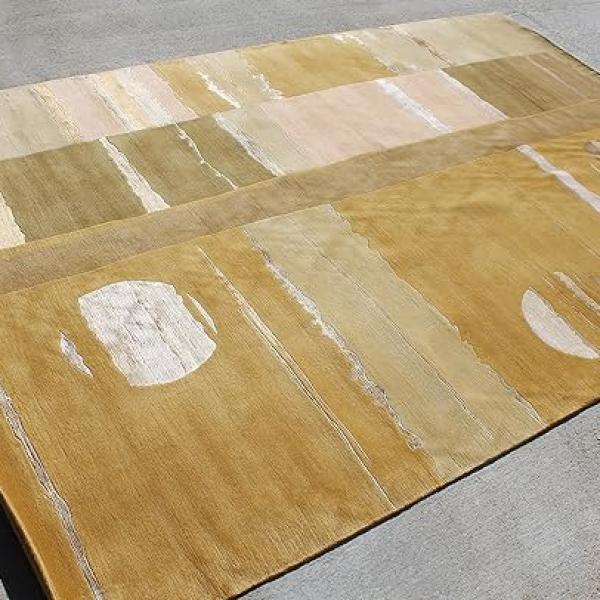 Thamel Mart R11575 Gorgeous Color Hand Made Tibetan Wool and Silk Area Rug 6' X 9' Handmade in Nepal