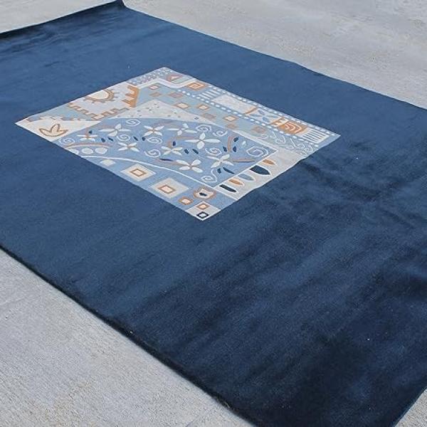 Thamel Mart RSG279 Luxurious Thick Pile Modern Tibetan Woolen Area Rug 6.7' X 9.8' Handmade in Nepal